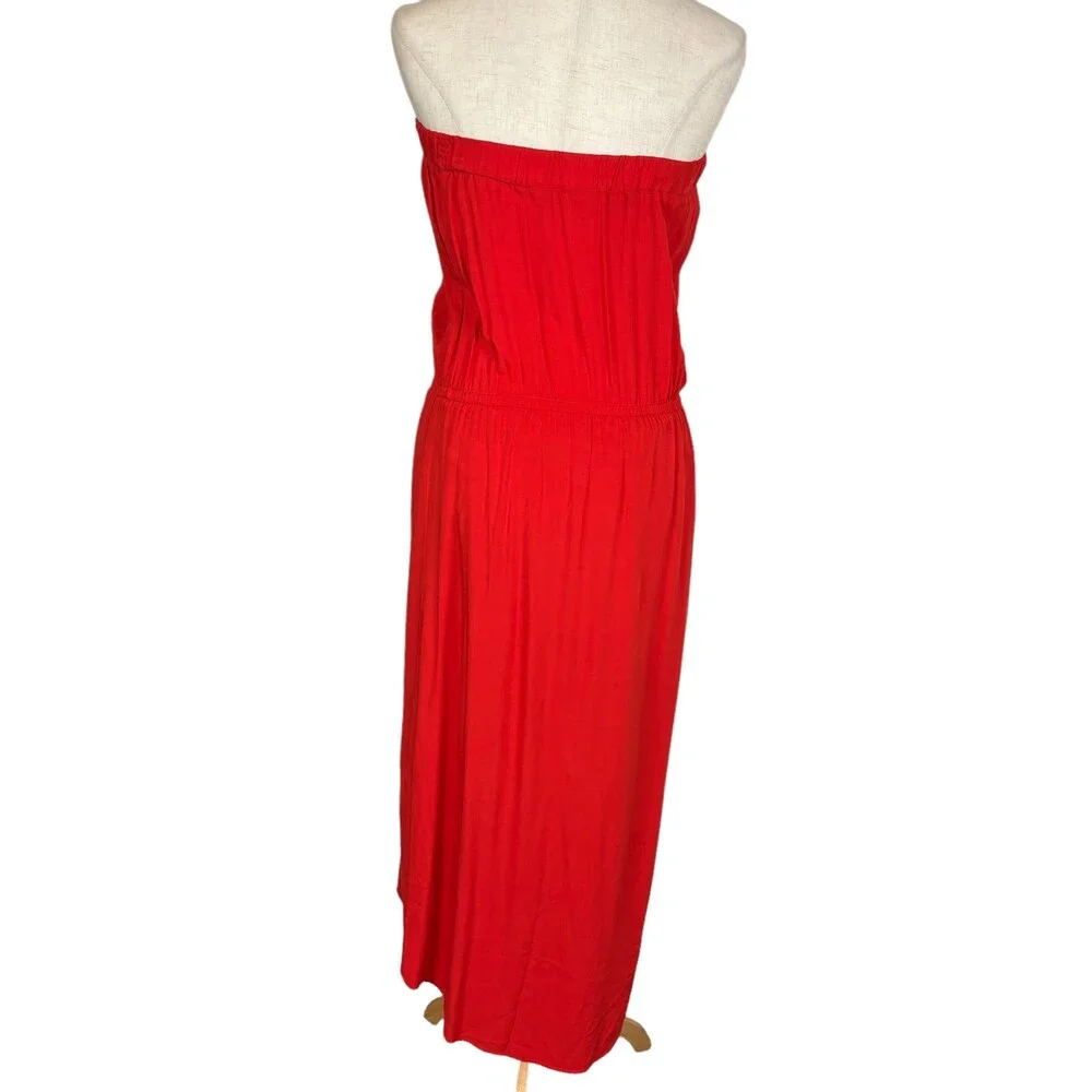 Splendid Red Orange Strapless Dress Women’s Small - Picture 5 of 7